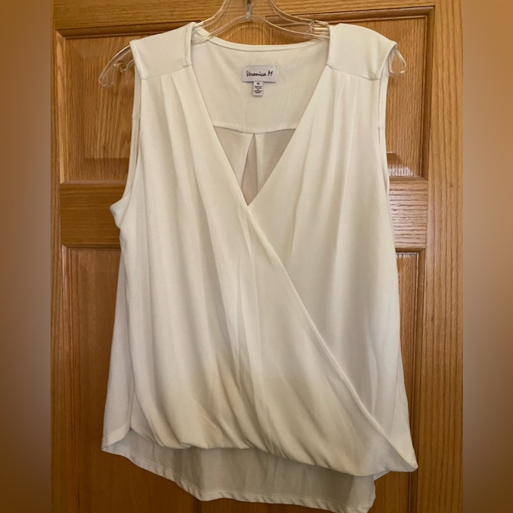 Veronica M - sleeveless surpluses ivory top xl